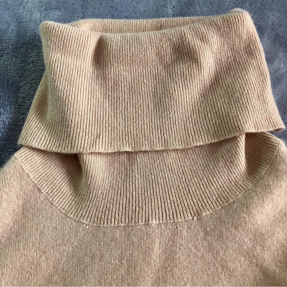 Jaeger 100% Cashmere Cream Deep Roll Neck Jumper Size L - Picture 2 of 7